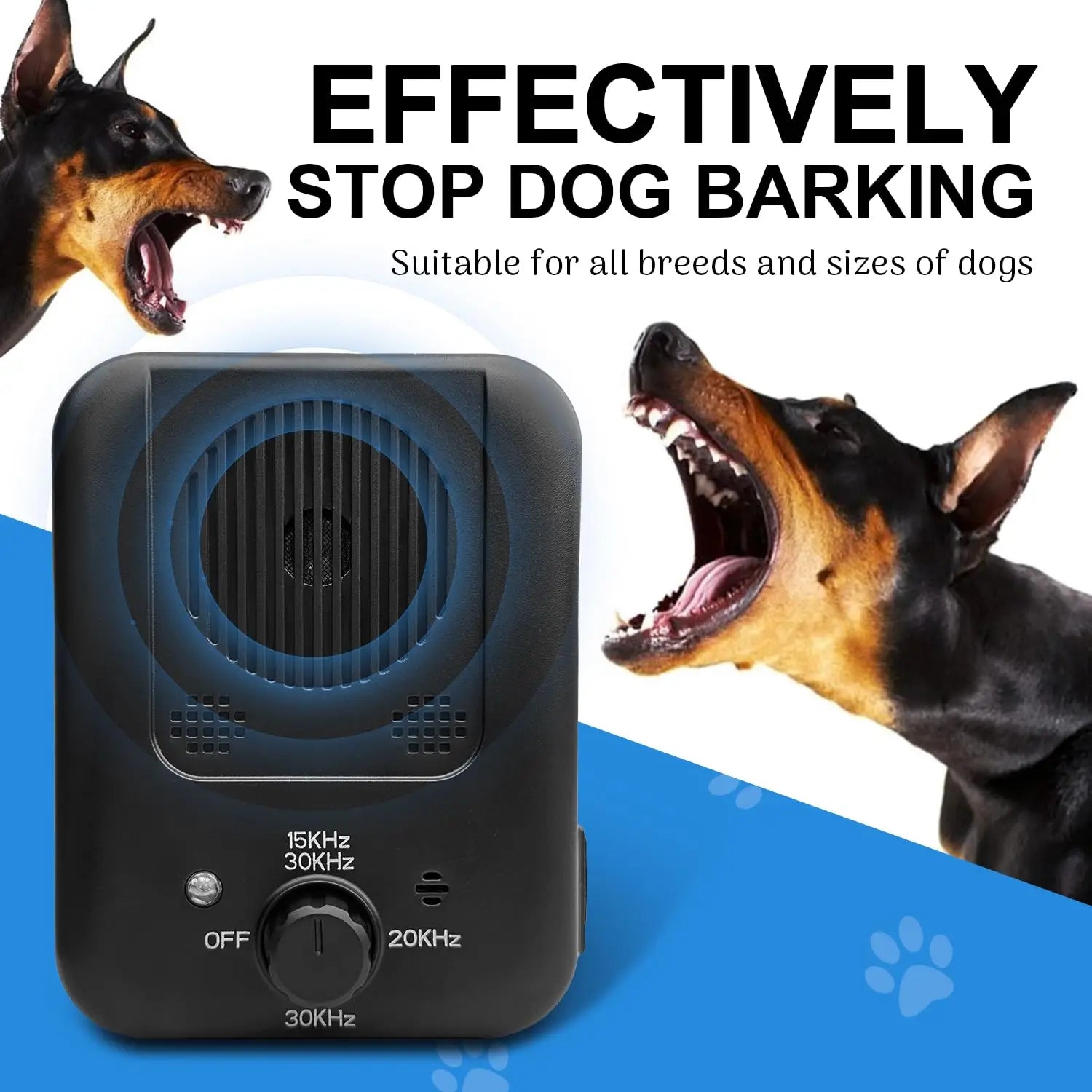 Rechargeable Ultrasonic Anti-Barking Device with 3 Modes for Indoor & Outdoor Use