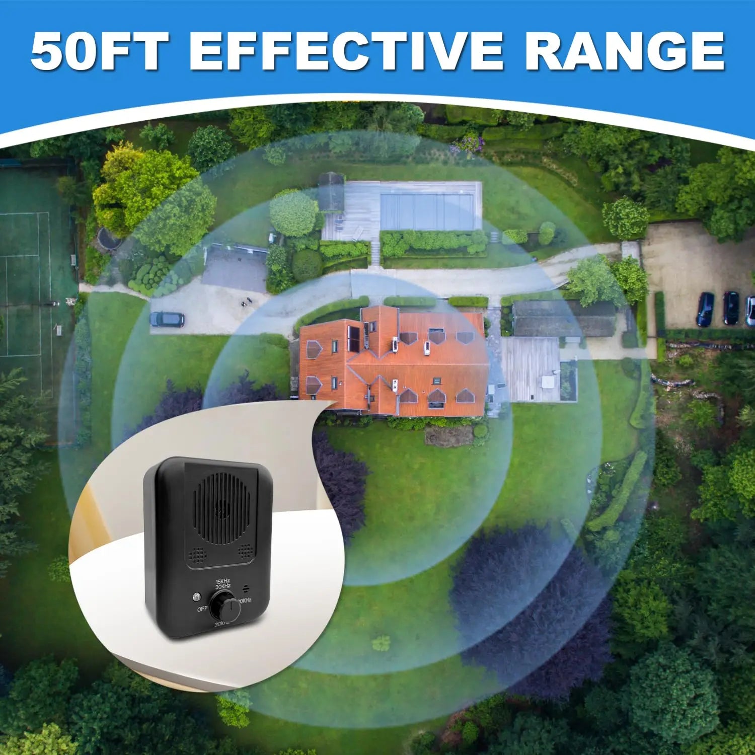 Rechargeable Ultrasonic Anti-Barking Device with 3 Modes for Indoor & Outdoor Use