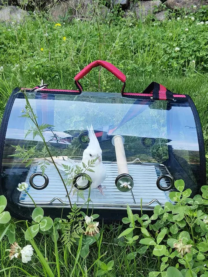 Bird Travel Carrier Backpack with Perch – Breathable Outdoor Parrot Transport Bag