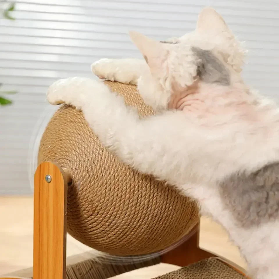 Wooden Cat Scratcher with Sisal Ball & Board