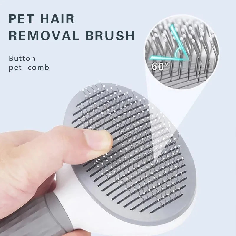 Self-Cleaning Pet Brush – Hair Remover & Grooming Comb for Dogs and Cats