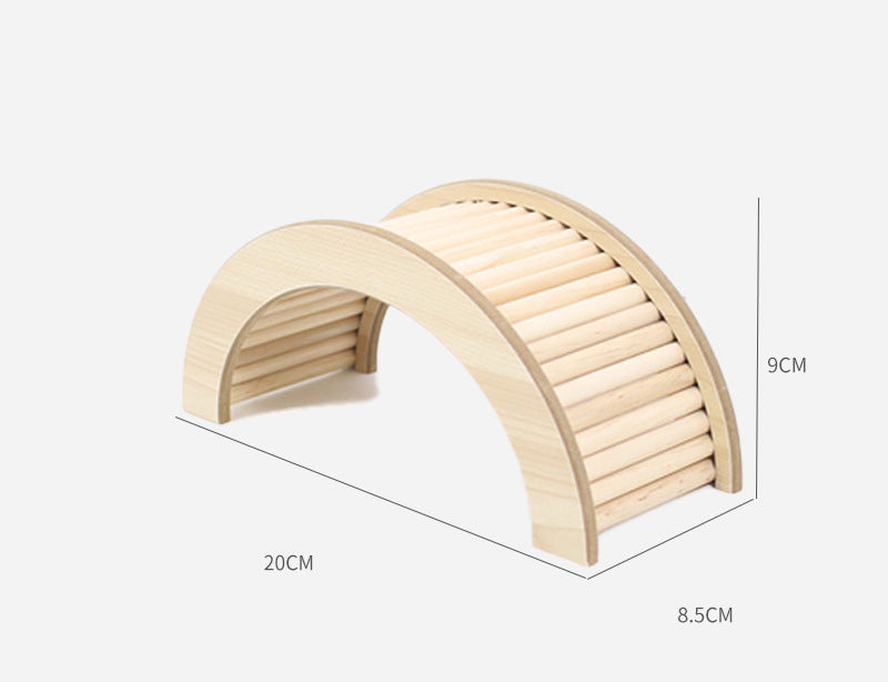 Wooden Climbing Ladder & Bridge for Small Pets — S/M/L Sizes