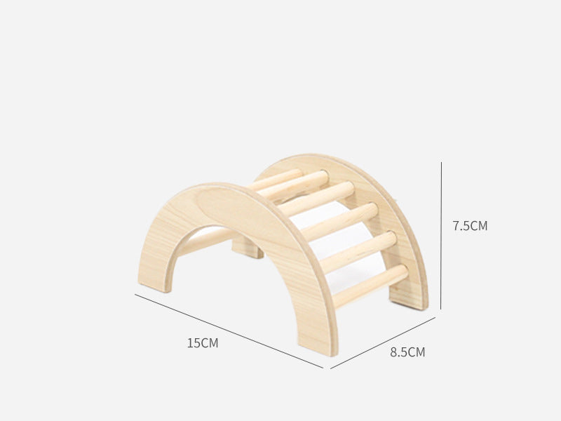 Wooden Climbing Ladder & Bridge for Small Pets — S/M/L Sizes
