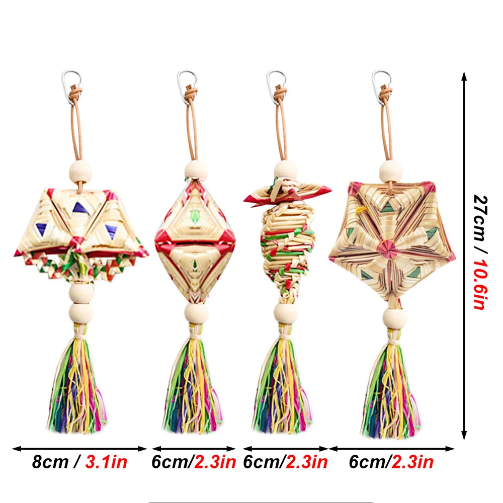 1pc Natural Straw Parrot Chew Toy
