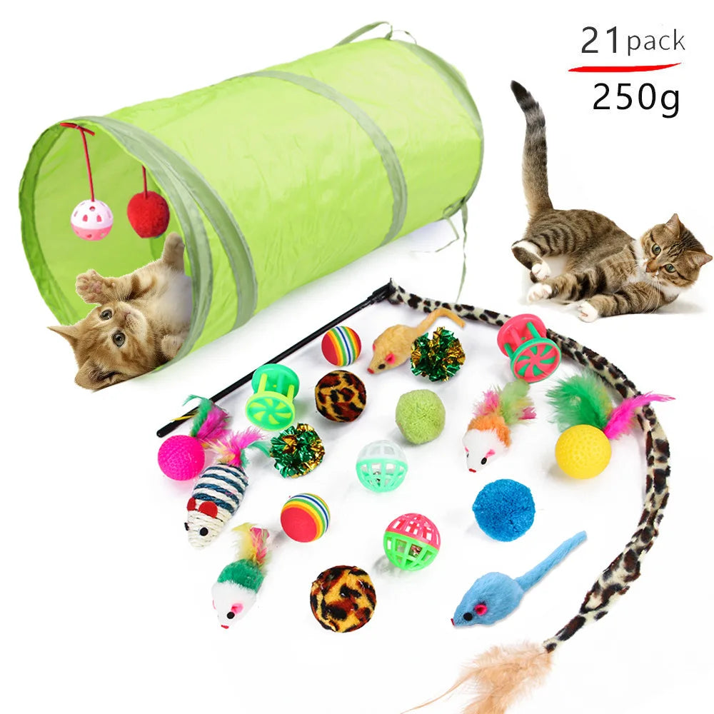 Cat Toy Variety Set with Teaser Sticks, Mice & Balls