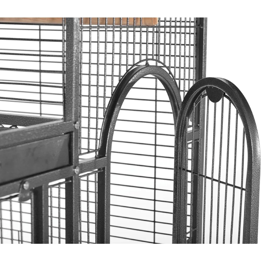 Double Roof Bird Cage with Playtop