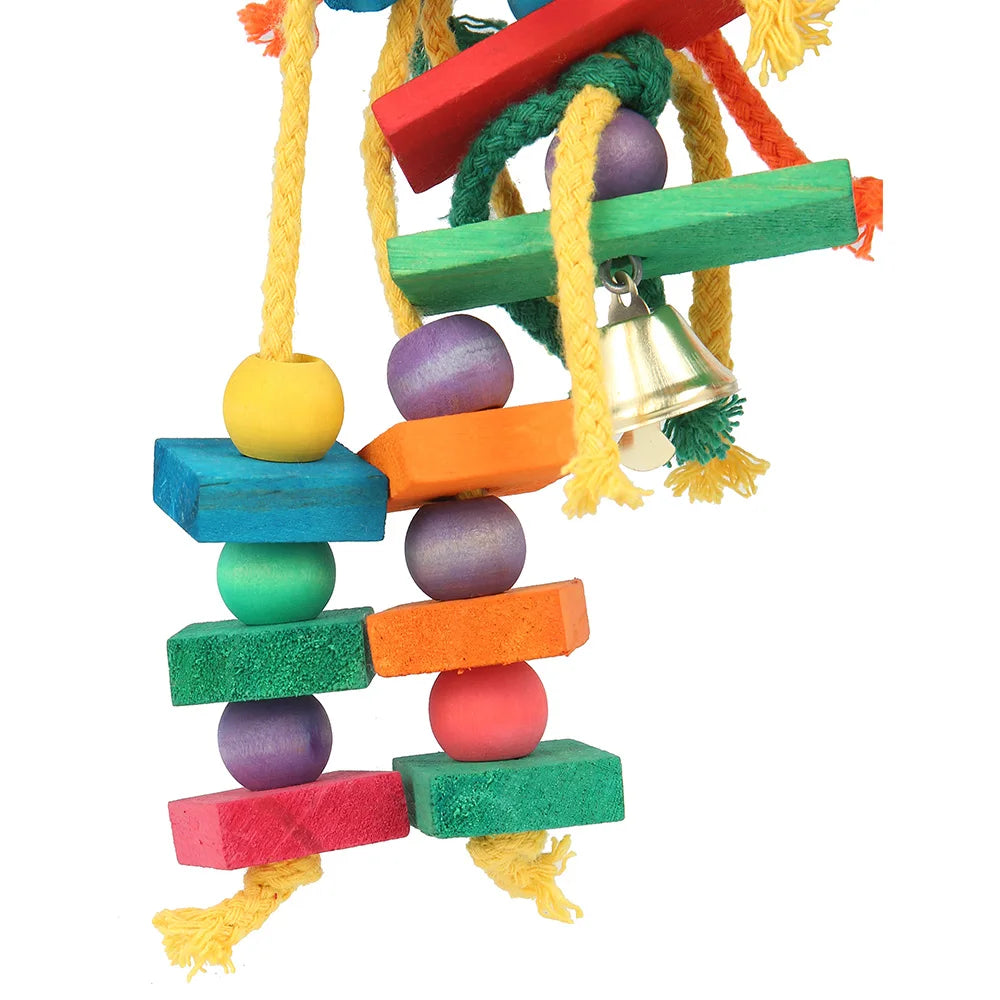 Wood & Cotton Rope Parrot Toy