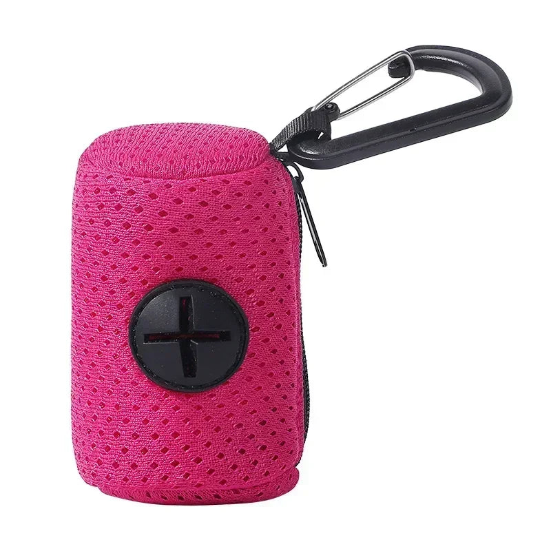 Hanging Dog Poop Bag Dispenser, Portable Waste Bag Holder for Dog Walks