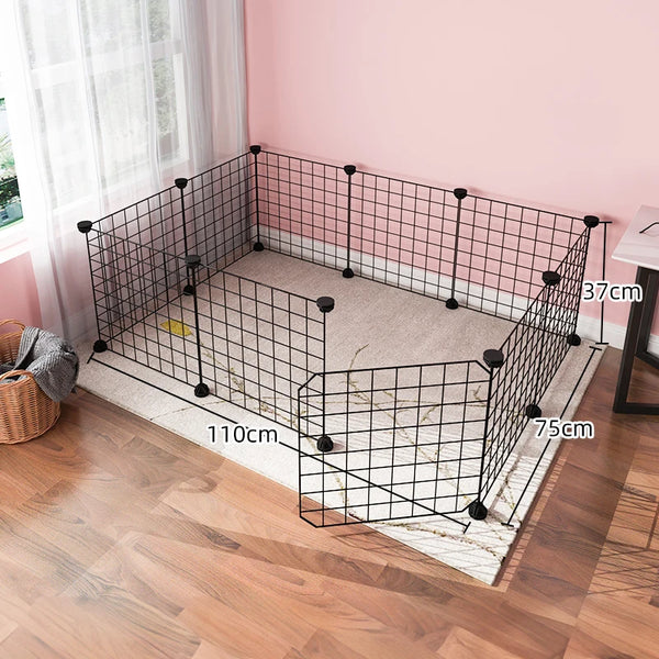 Indoor Encrypted Iron Mesh Pet Fence – Modular Cage for Dogs, Cats, Rabbits & Small Pets