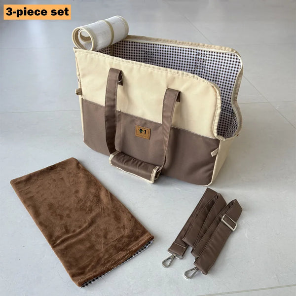 Dog Car Booster Seat & Pet Carrier Bag for Small Dogs and Cats, with Pad and Safety Straps