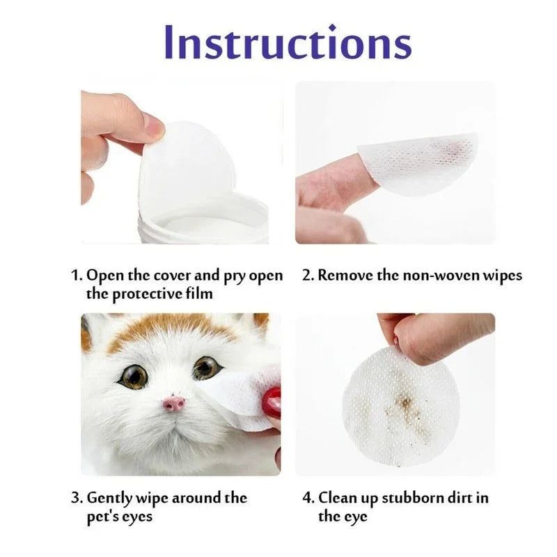 Pet Eye Cleaning Wipes, Tear Stain Remover for Dogs & Cats
