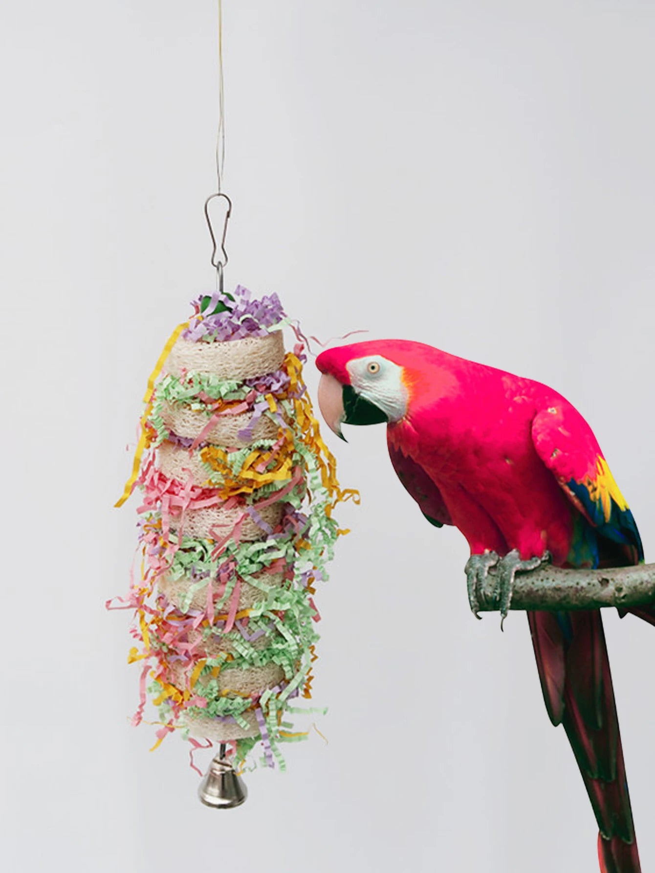 Parrot Cage Loofah Swing with Bell for Cockatiels & Parakeets