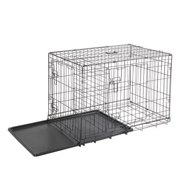 36” Folding Steel Pet Crate – Wire Kennel Playpen for Dogs, Cats & Small Animals