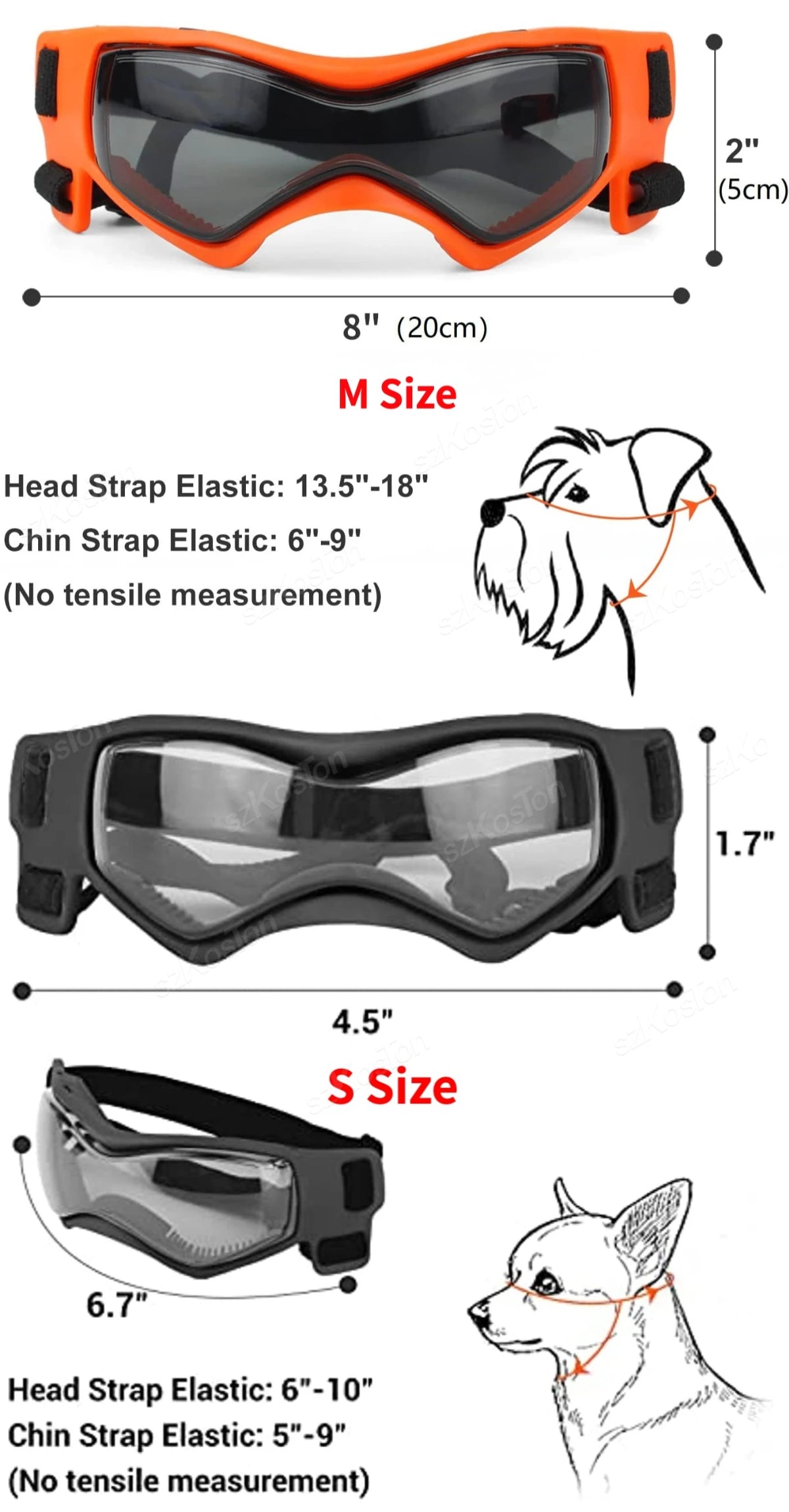 Adjustable Dog Goggles – UV Protection Sunglasses for Small & Medium Breed Dogs