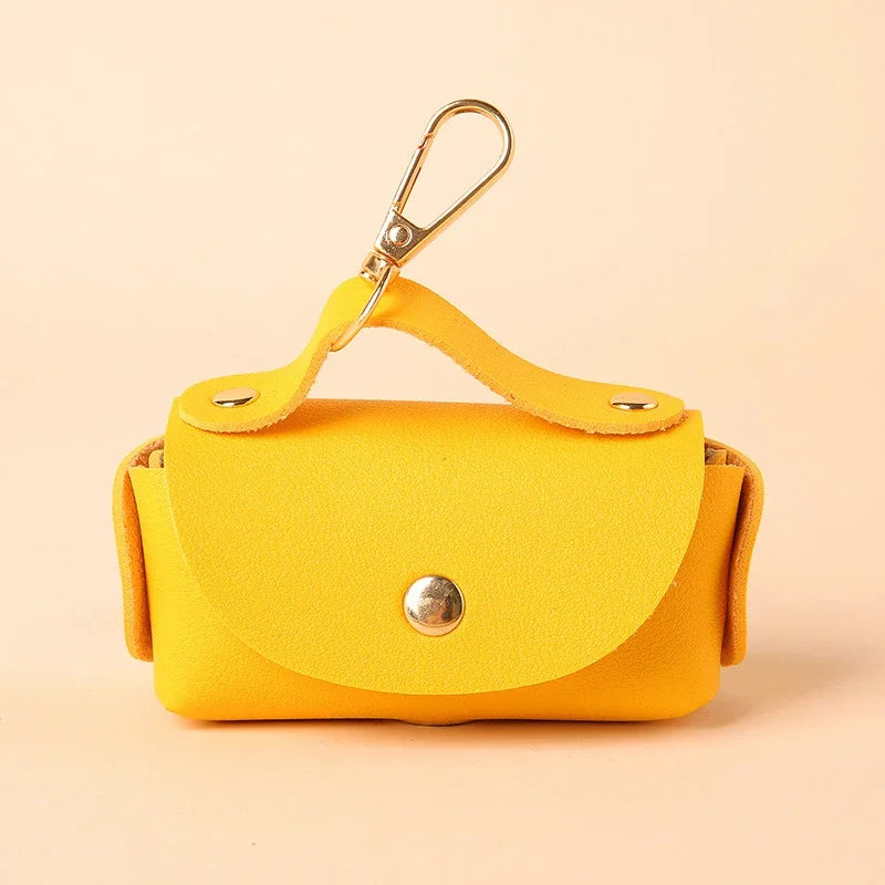 Portable Leather Dog Poop Bag Holder – Stylish Dispenser for Pet Waste Bags