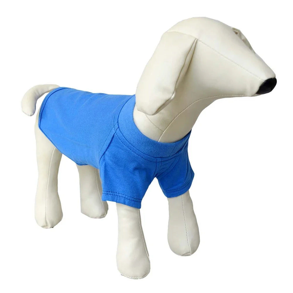 Solid Color Summer Dog T-Shirt Vest, Breathable Cotton for Dachshunds