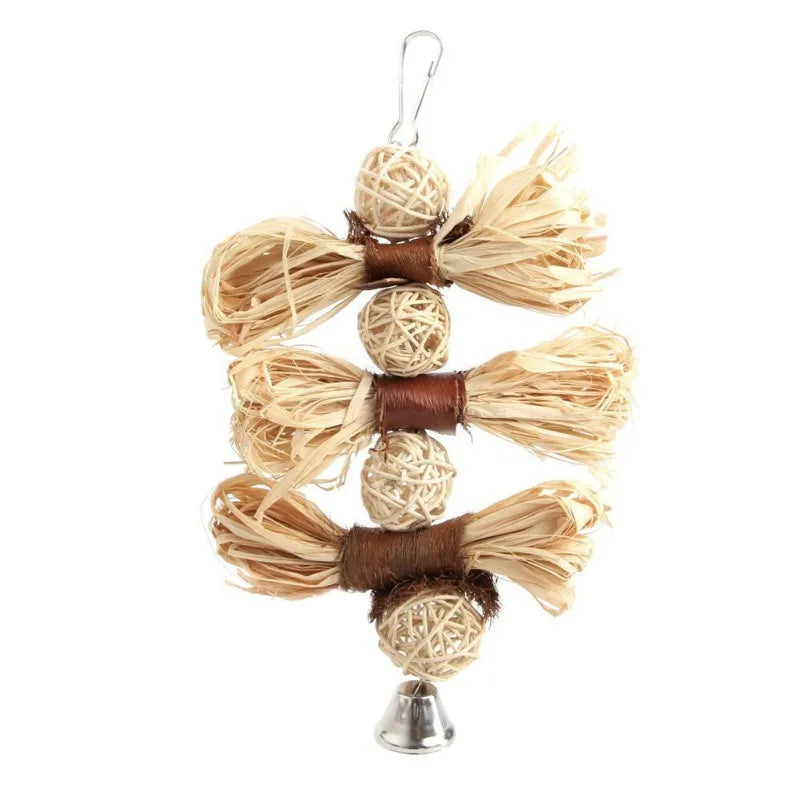 Parrot Hanging Toy with 4 Stainless Steel Pots & Acrylic Beads