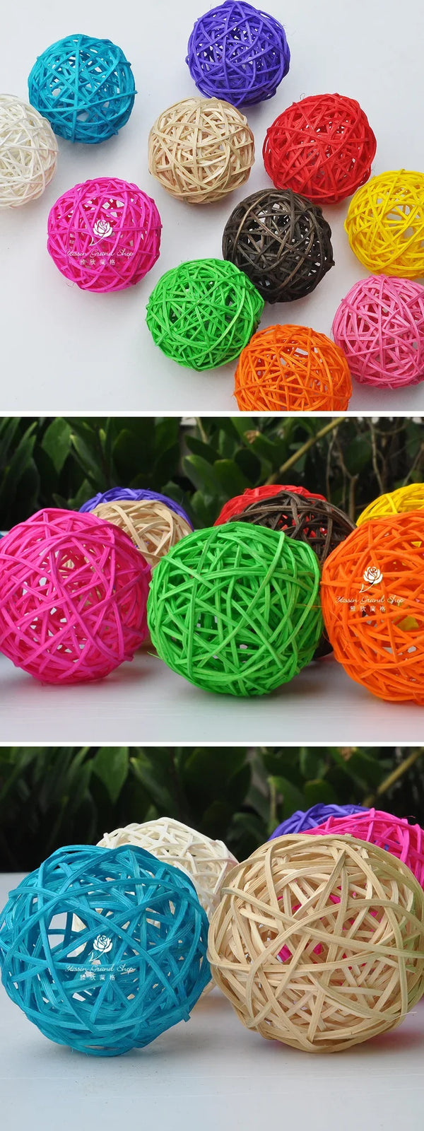 10pcs Colorful Sepak Takraw Parrot Chew Balls — Foot & Beak Toys for Birds