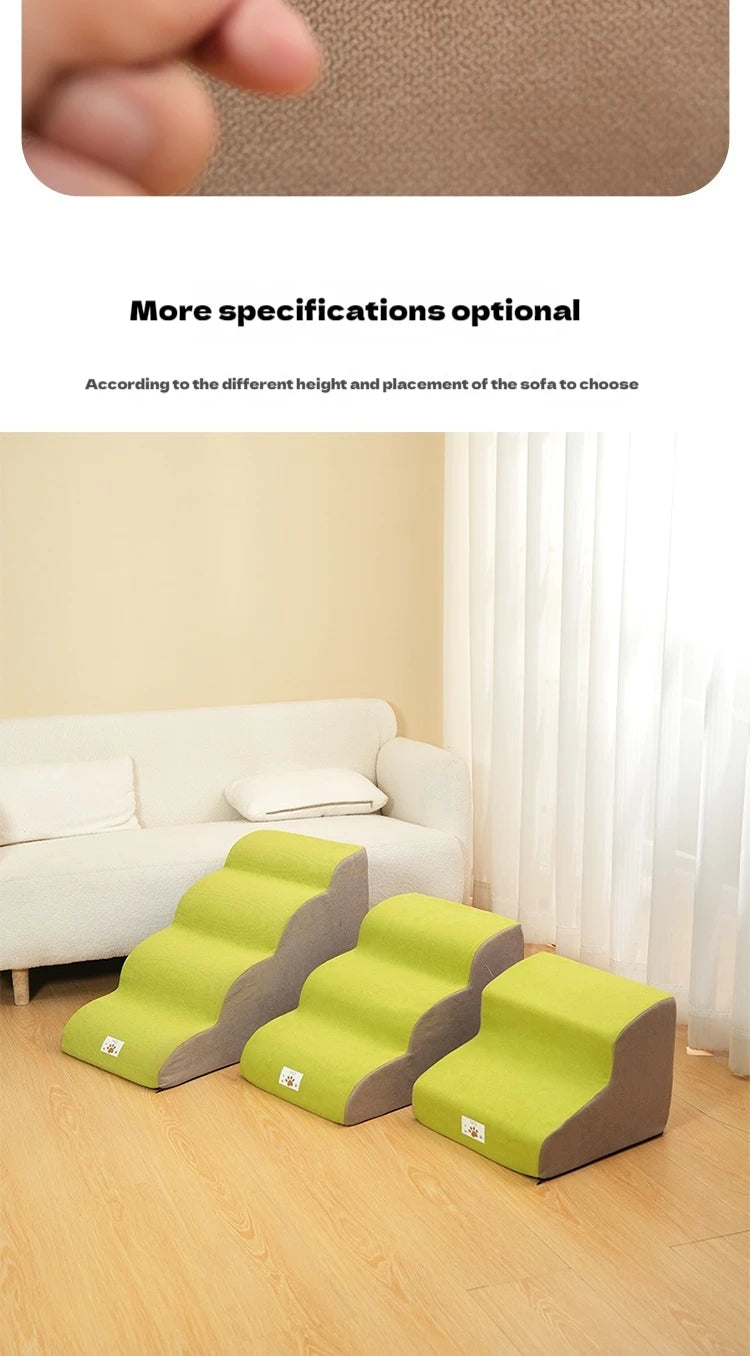 2/3 Step Memory Foam Pet Stairs with Washable Cover & Non-Slip Base