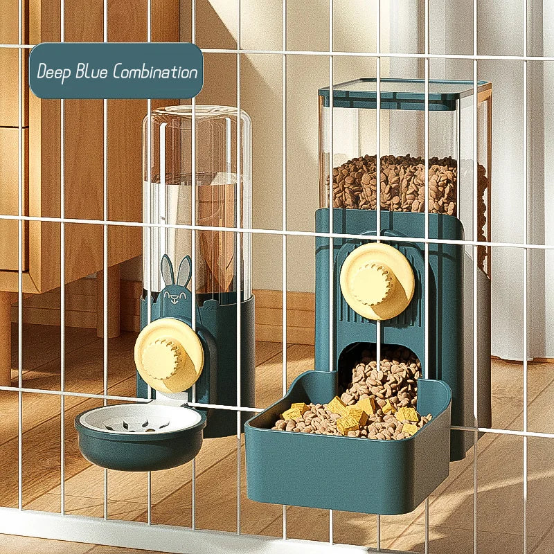 Automatic Hanging Pet Feeder with Water Bottle & Food Dispenser