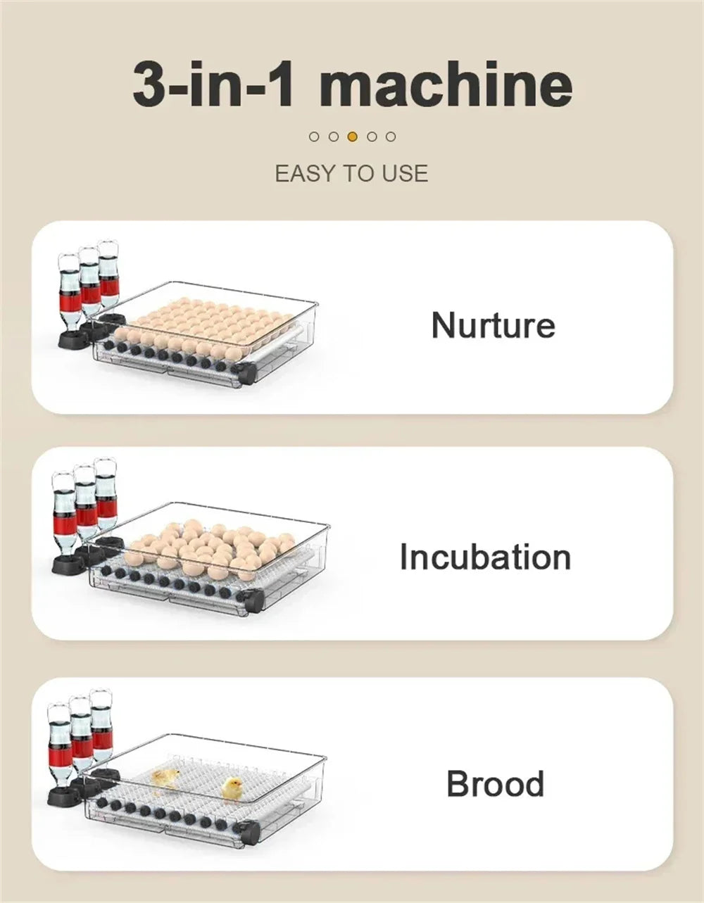 12/15/24 Egg Automatic Poultry Incubator with Waterbed & Temperature Control