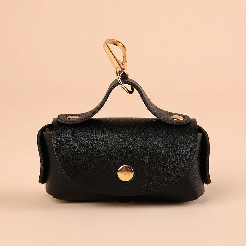 Portable Leather Dog Poop Bag Holder – Stylish Dispenser for Pet Waste Bags
