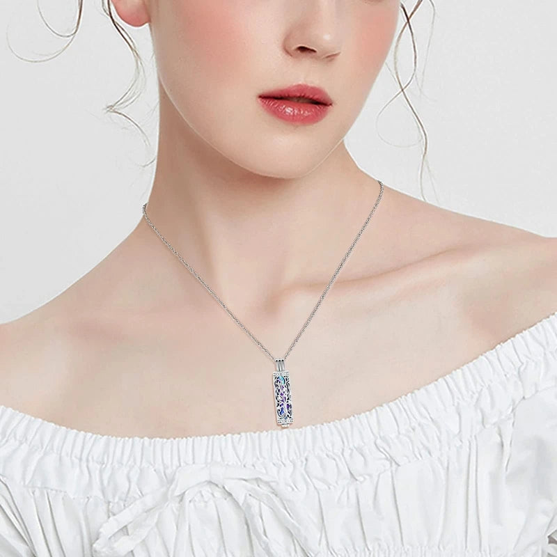 Tree of Life Cylinder Urn Necklace – Memorial Ashes Keepsake Jewelry