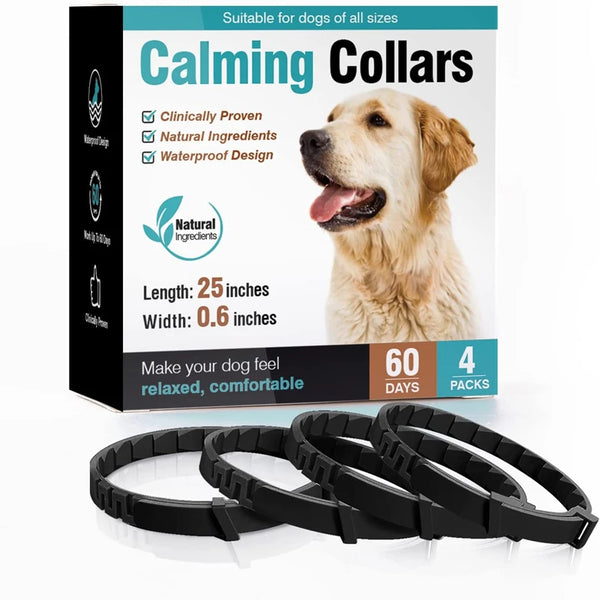 3/4 Pack Adjustable Calming Pheromone Collars for Dogs & Cats – Anxiety & Stress Relief