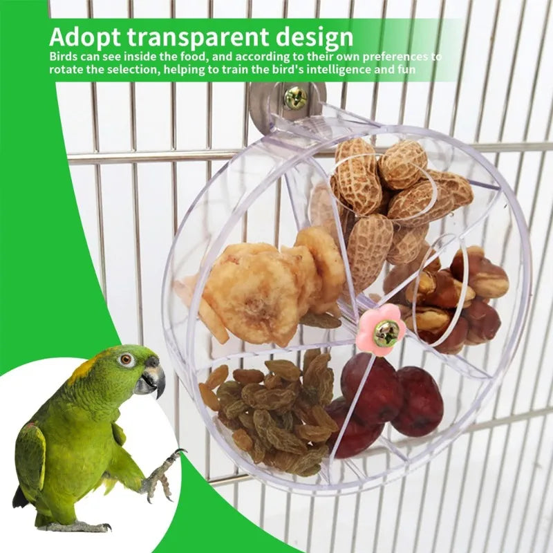 Acrylic Rotating Parrot Treat Dispenser