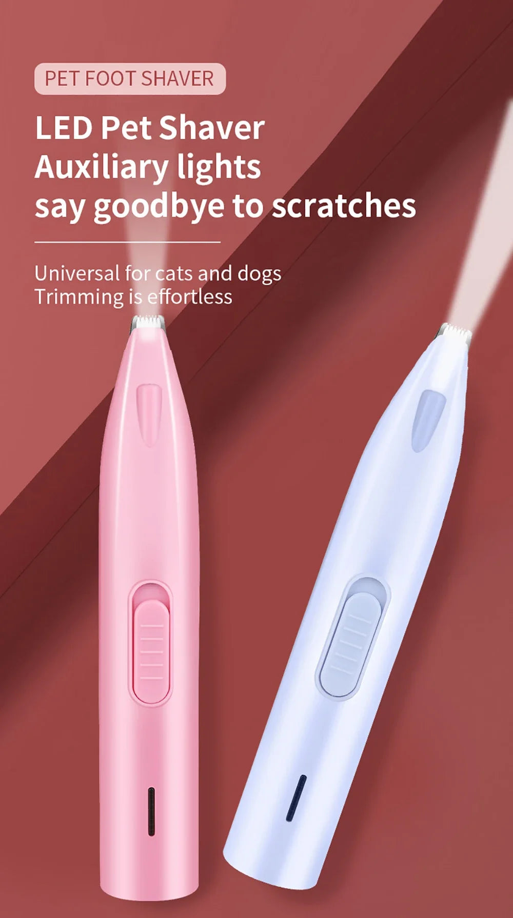 Electric Pet Hair Trimmer – Professional Dog & Cat Grooming Clipper for Paws, Ears, and Face