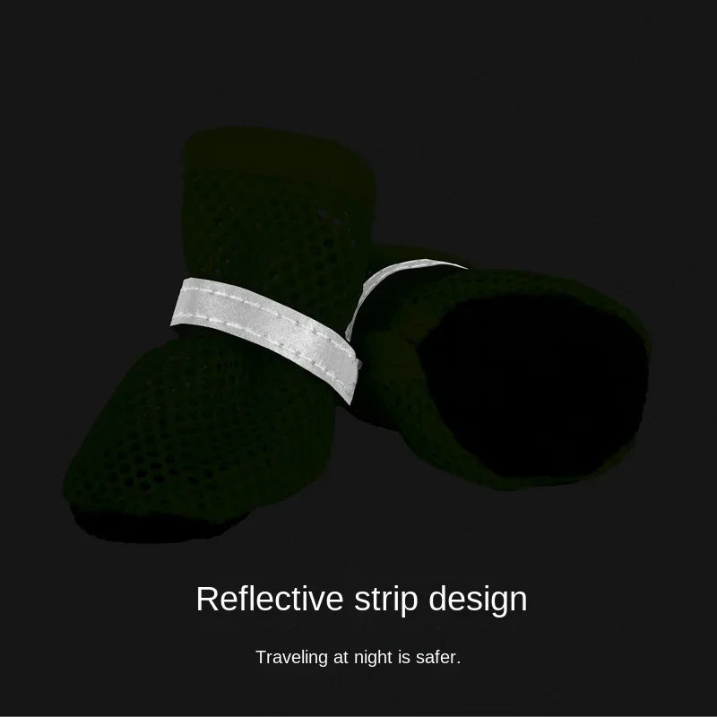 4pcs Non-Slip Breathable Dog Shoes for Small & Medium Pets