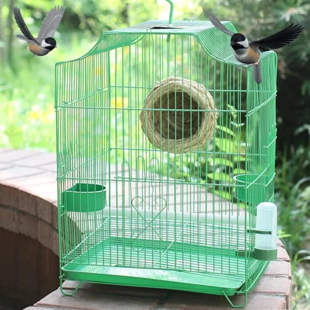 Bird Cage Feeding Bowl, Half-Round Food & Water Trough for Parrots and Small Birds