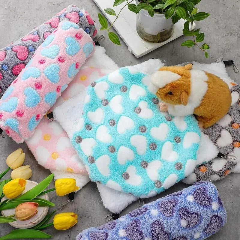 Double-Layer Fleece Hanging Hammock for Guinea Pigs & Small Pets