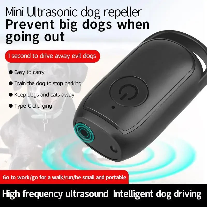 Mini Ultrasonic Dog Repeller with LED – Anti-Barking Training Device