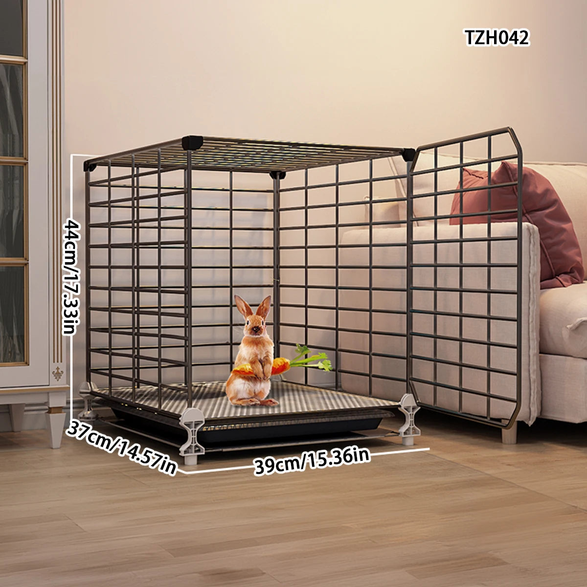 Double-Layer Extra-Large Indoor Rabbit Cage with Automatic Waste Cleaning