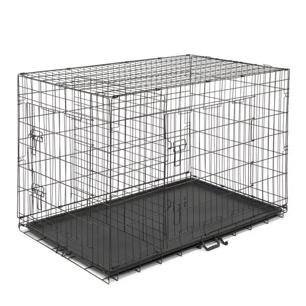 48” Folding Steel Pet Crate – Heavy Duty Wire Kennel Playpen for Dogs & Cats