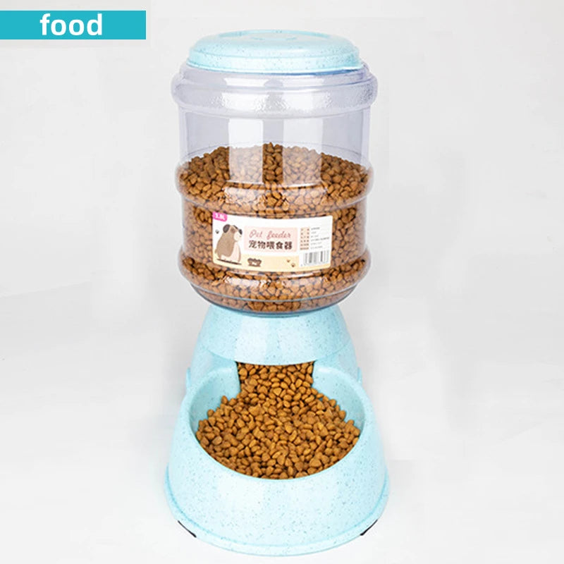 Large-Capacity Pet Feeder Bowl with Automatic Water Dispenser