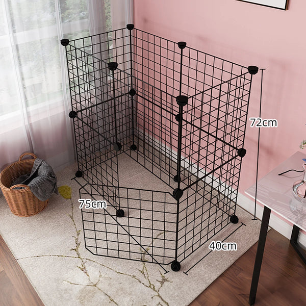 Indoor Encrypted Iron Mesh Pet Fence – Modular Cage for Dogs, Cats, Rabbits & Small Pets