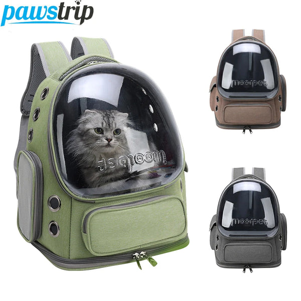 Transparent Cat Carrier Backpack, Breathable Travel Bag for Cats & Small Dogs