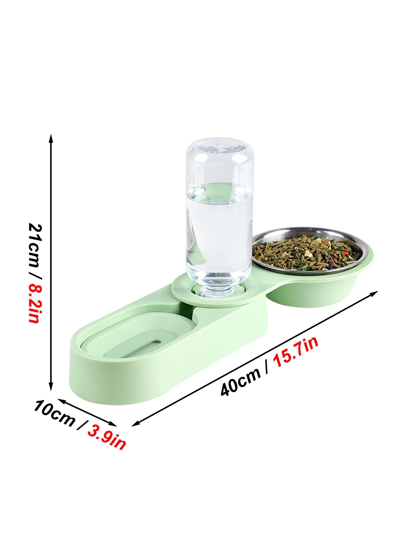 All-in-One Raised Food Bowl & Water Dispenser for Small Pets
