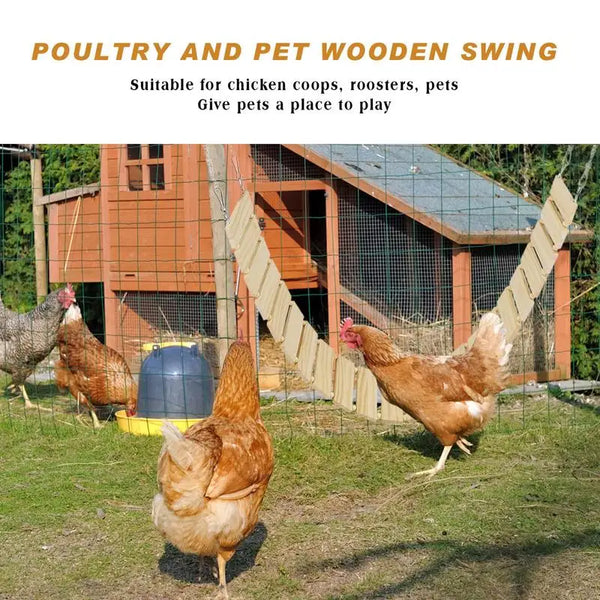 Weatherproof Wooden Chicken Swing & Bird Stand