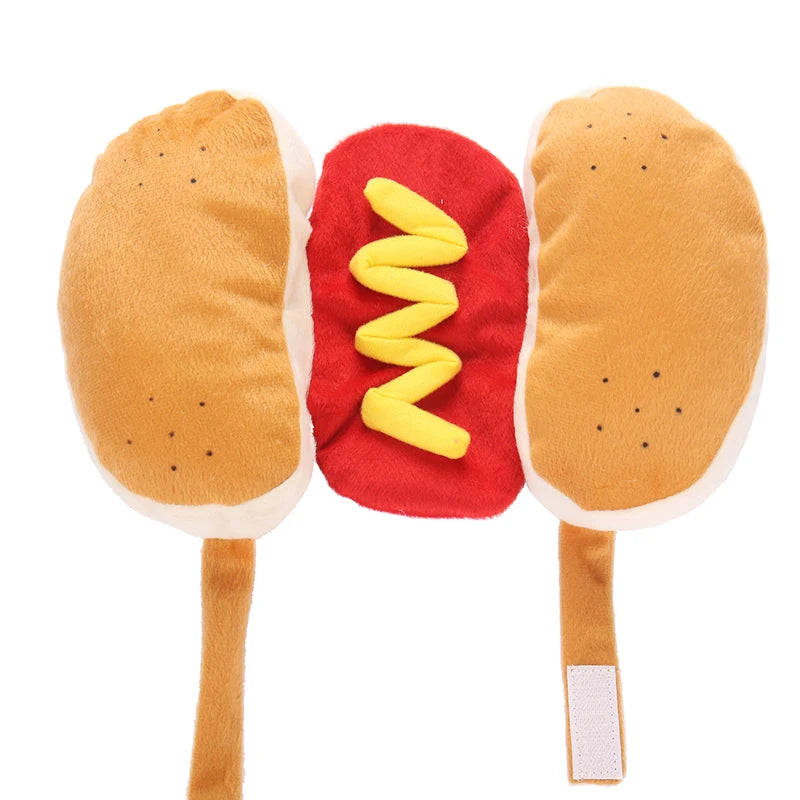 Funny Hot Dog Halloween Costume for Dogs & Cats, Adjustable Pet Party Outfit