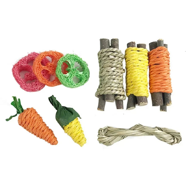 9-Piece Small Pet Toy Set for Rabbits, Hamsters & Small Animals