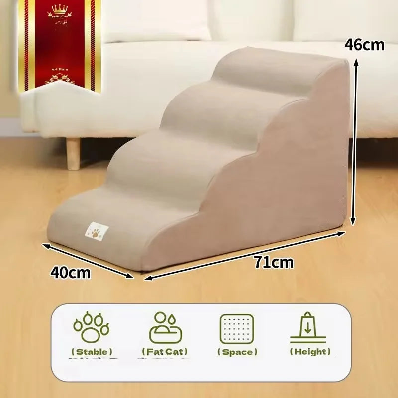 2/3 Step Memory Foam Pet Stairs with Washable Cover & Non-Slip Base