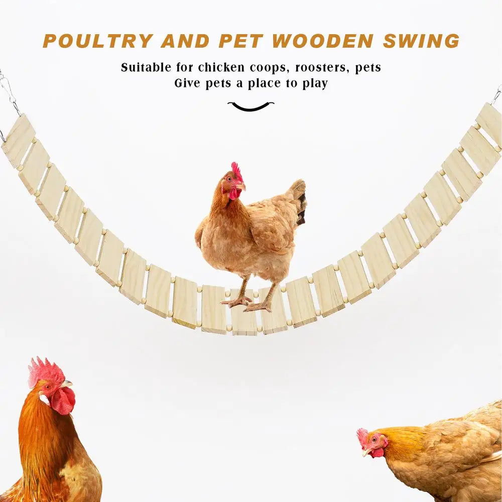 Weatherproof Wooden Chicken Swing & Bird Stand
