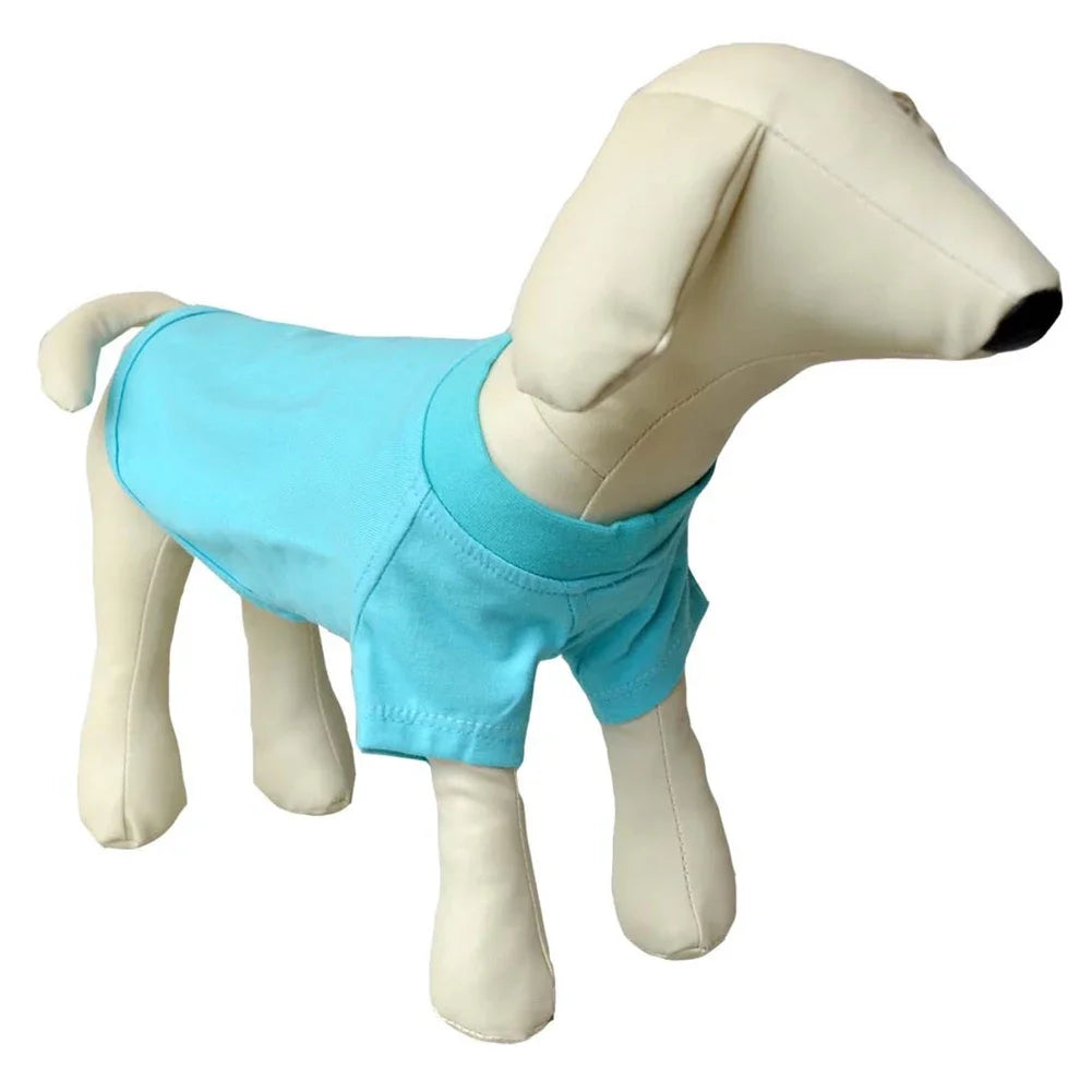 Solid Color Summer Dog T-Shirt Vest, Breathable Cotton for Dachshunds
