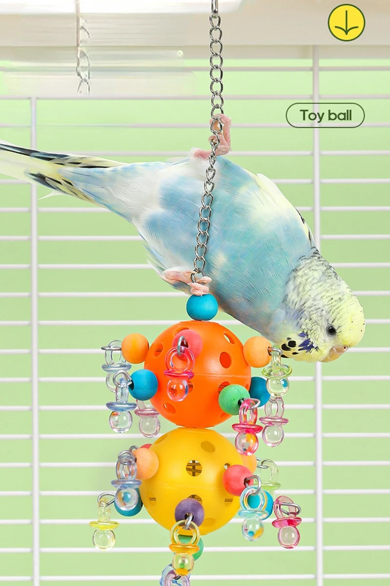 Hanging Bead Foraging Cage Decor