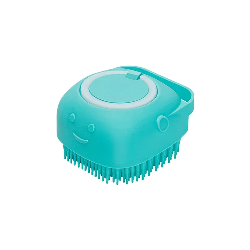 Dog & Cat Bath Brush — Silicone Grooming Tool with Shampoo Dispenser