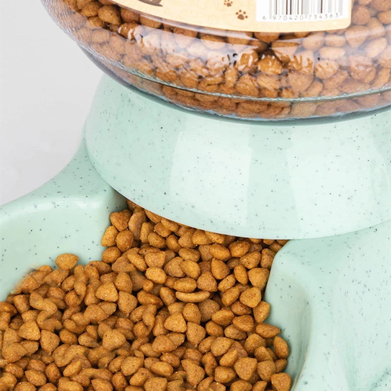 Large-Capacity Pet Feeder Bowl with Automatic Water Dispenser