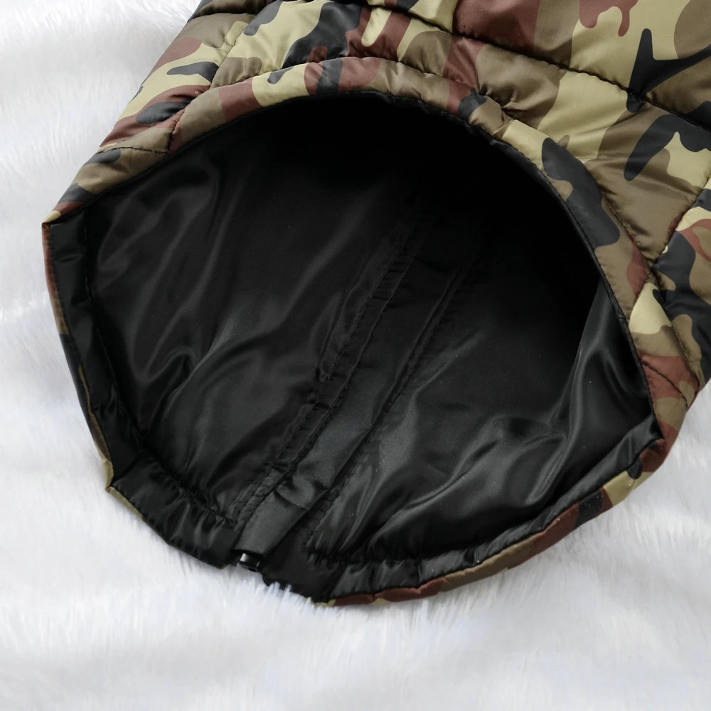 Waterproof Winter Dog Coat, Camouflage Warm Jacket for Large Dogs & Puppies